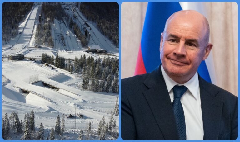 planica siugró sáncai és johan eliasch, a FIS elnöke